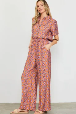 Aspen Print Elastic Waist Pants
