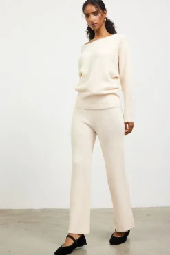 Boatneck Ribbed Knit Sweater