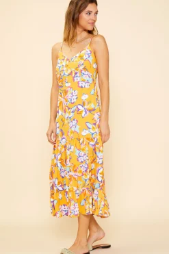 Button Detail Midi Dress