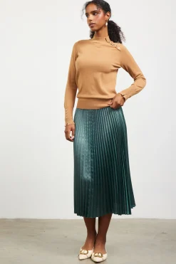 Button Detail Mock Neck Sweater