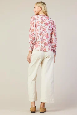 Ceres Floral Print Smocked Detail Top