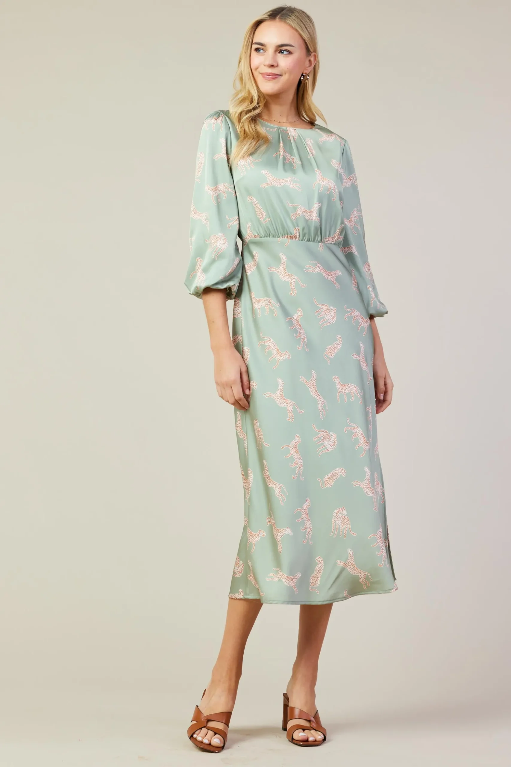 Cheetah Print Midi Dress