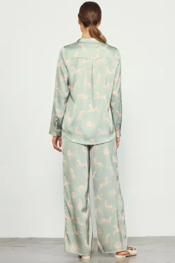 Cheetah Print Satin Long Pants