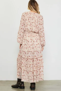 Chiffon Print Split Midi Dress