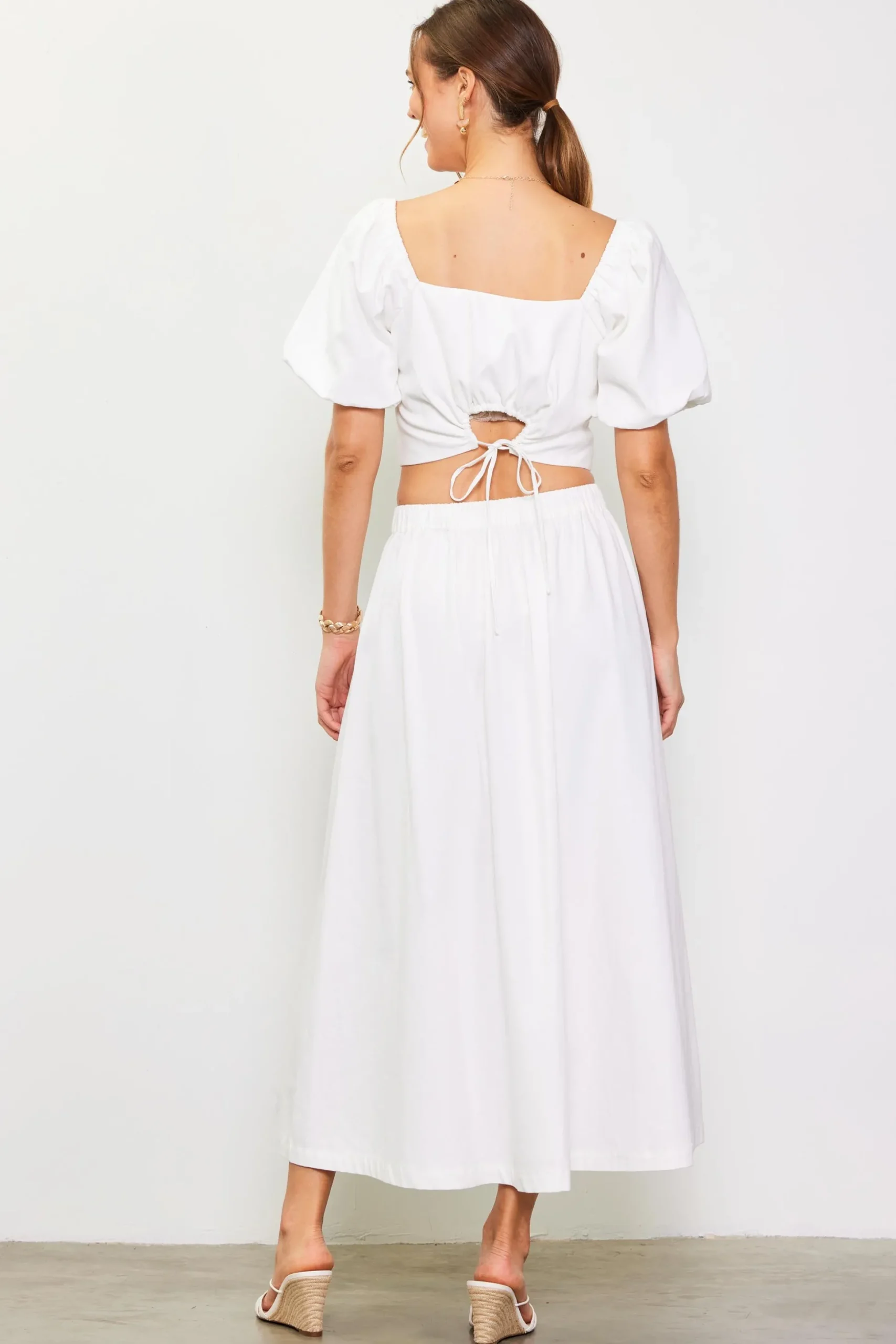 Cinch-Back Square Neck Top