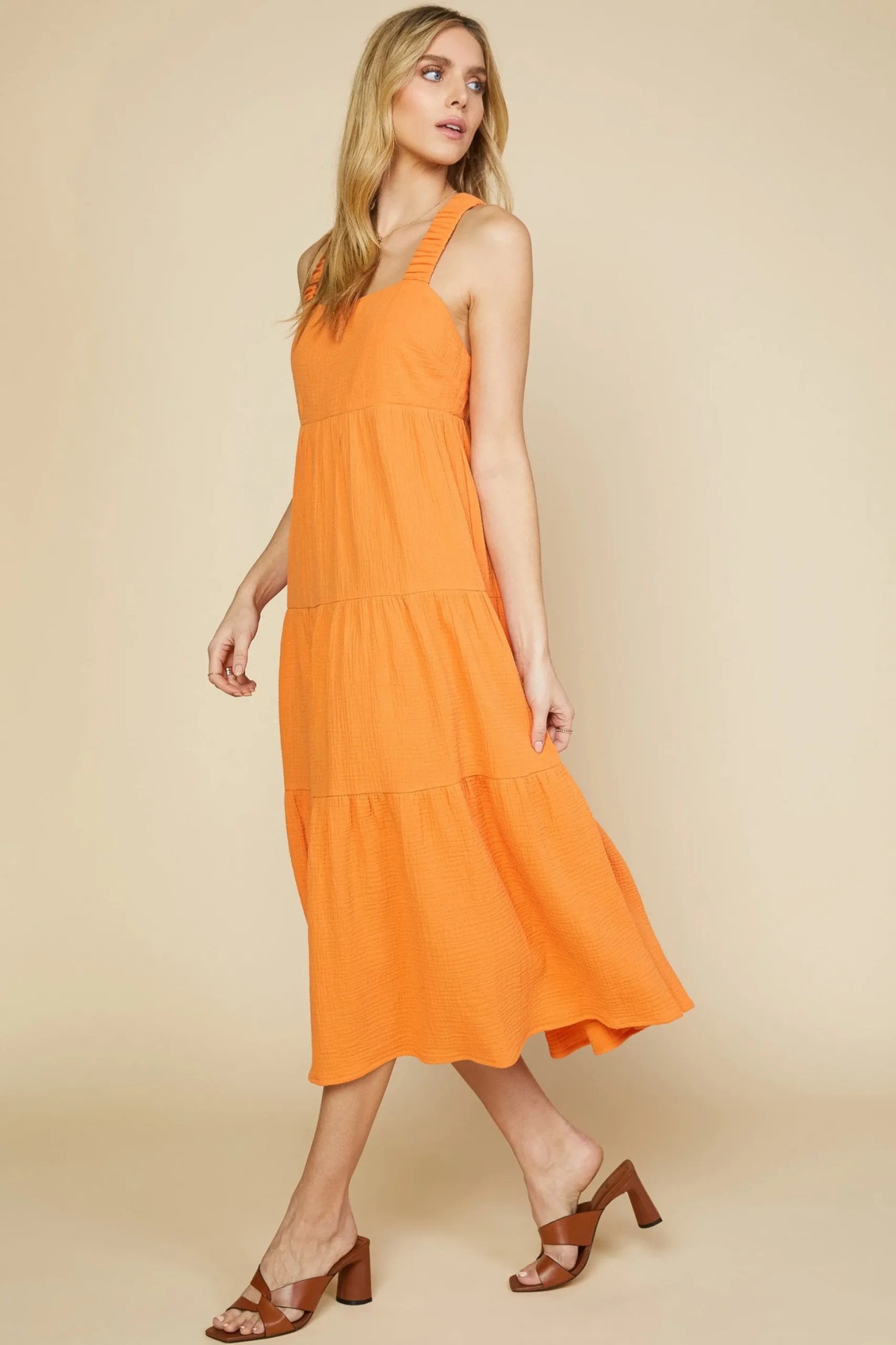 Cross Back Tiered Maxi Dress