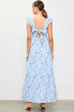 Daphne Floral Print Ruffled Maxi Dress
