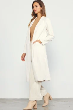Faux Suede Duster Coat