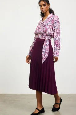 Floral Print Waist Self Tie Top