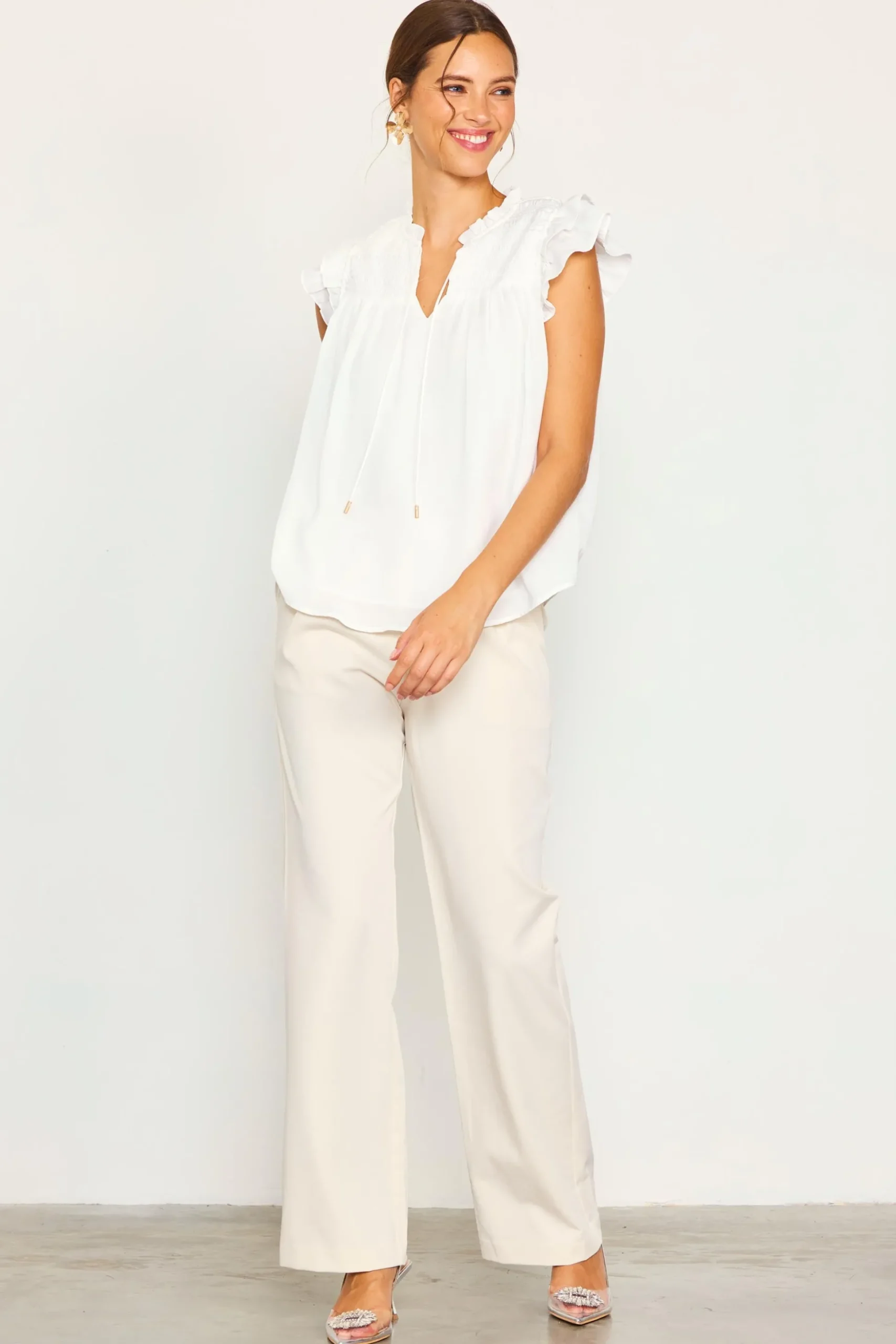 Gwynne Ruffle Short Sleeve Top