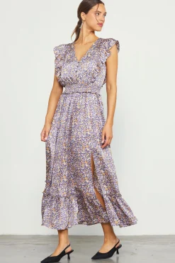 Indira Floral Print Smocked Waist Dress