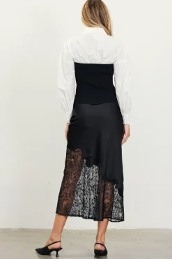 Mixed Media Twofer Blouse