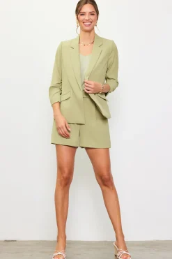 Recycled Shirred Sleeve Blazer