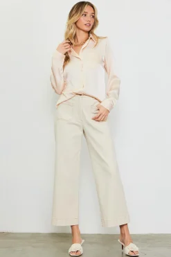 Satin Button Down Top