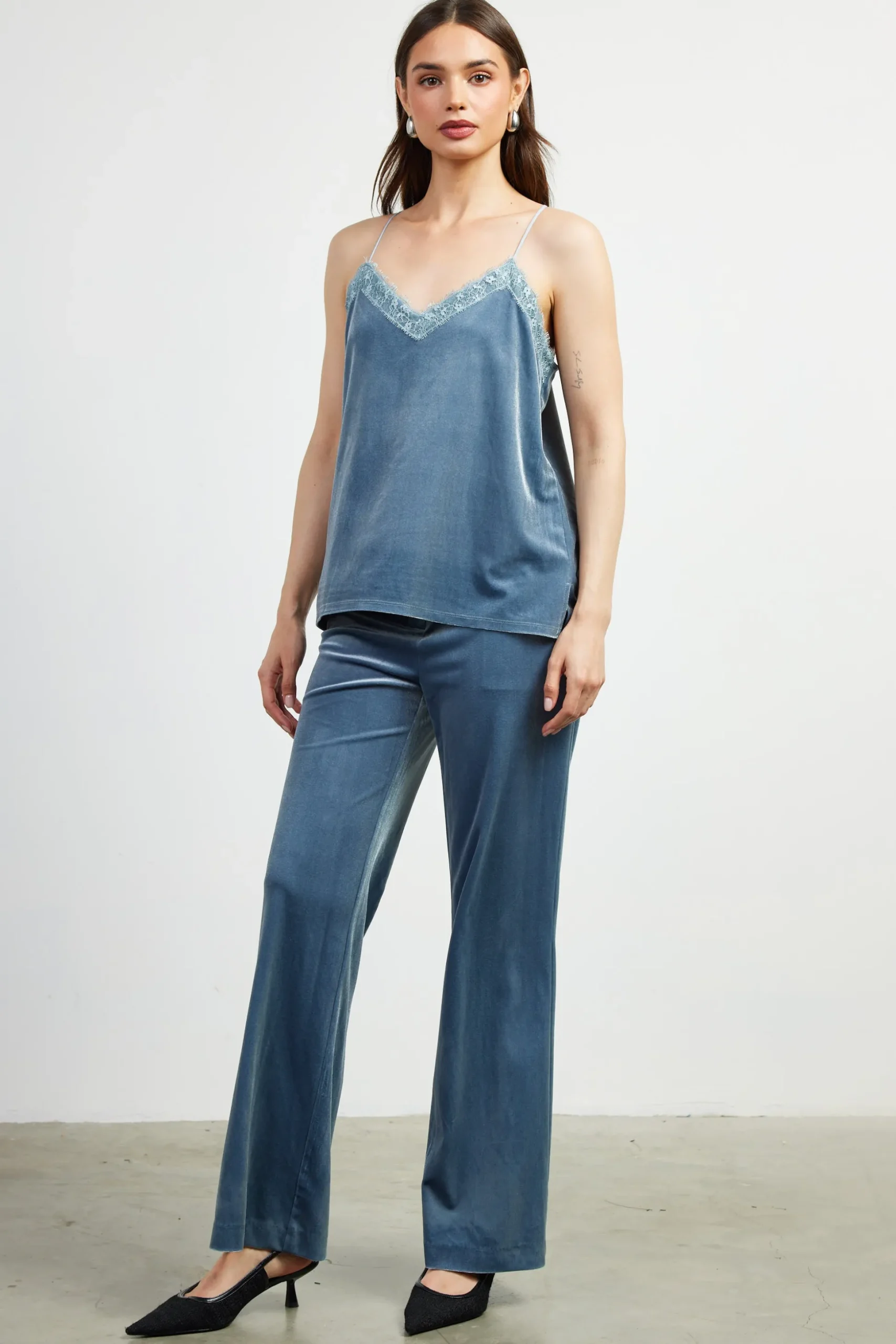 Velvet Lace Detail Cami