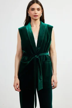 Velvet Vest with Self Tie