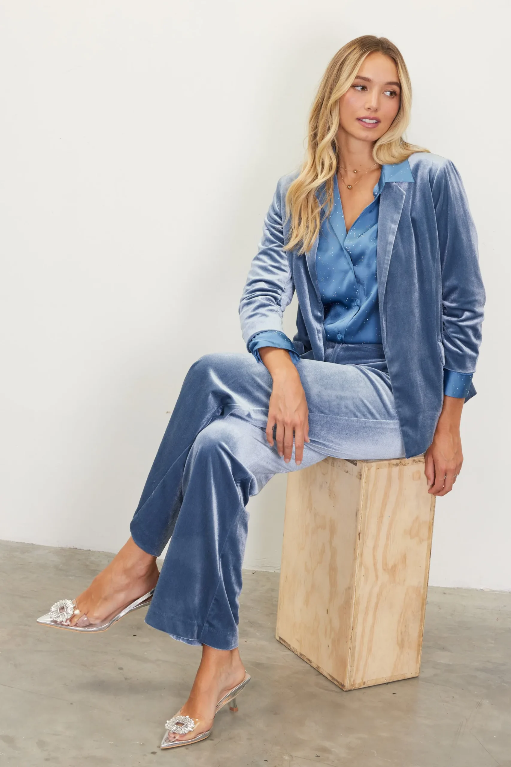 Velvet Wide Leg Pants